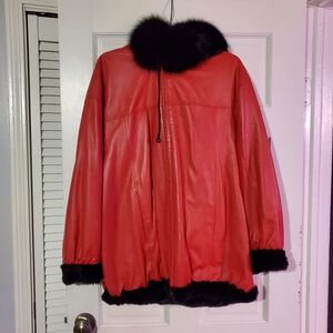 Beautiful fur and leather jacket